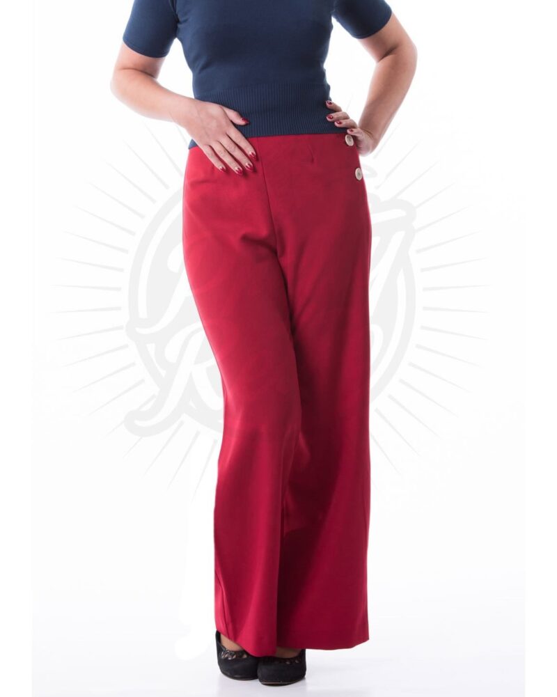 Pantalon Swing Pretty Annees 40 Rouge Bordeaux Pretty Retro FrenchyLili