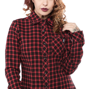 Chemise Flanelle à carreaux Noir/Rouge Sourpuss