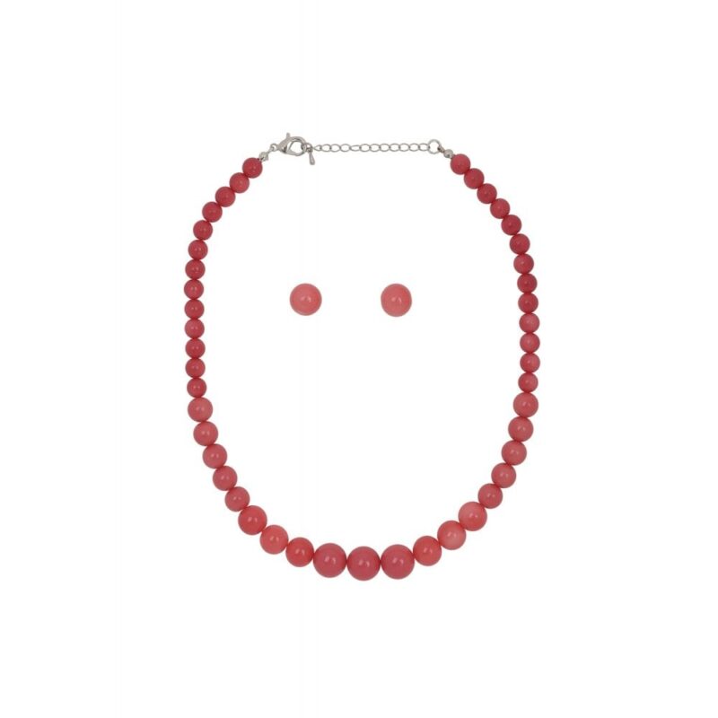 Parure Collier & Boucles Corail