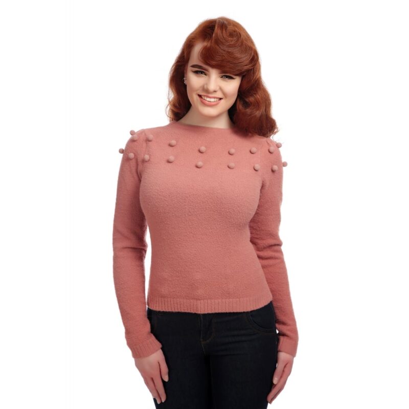 Pull Barbara Pom-Pom Rose - Collectif