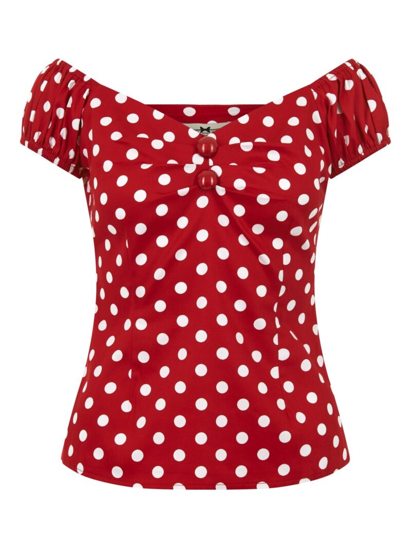 Top Dolores Rouge Pois - Collectif