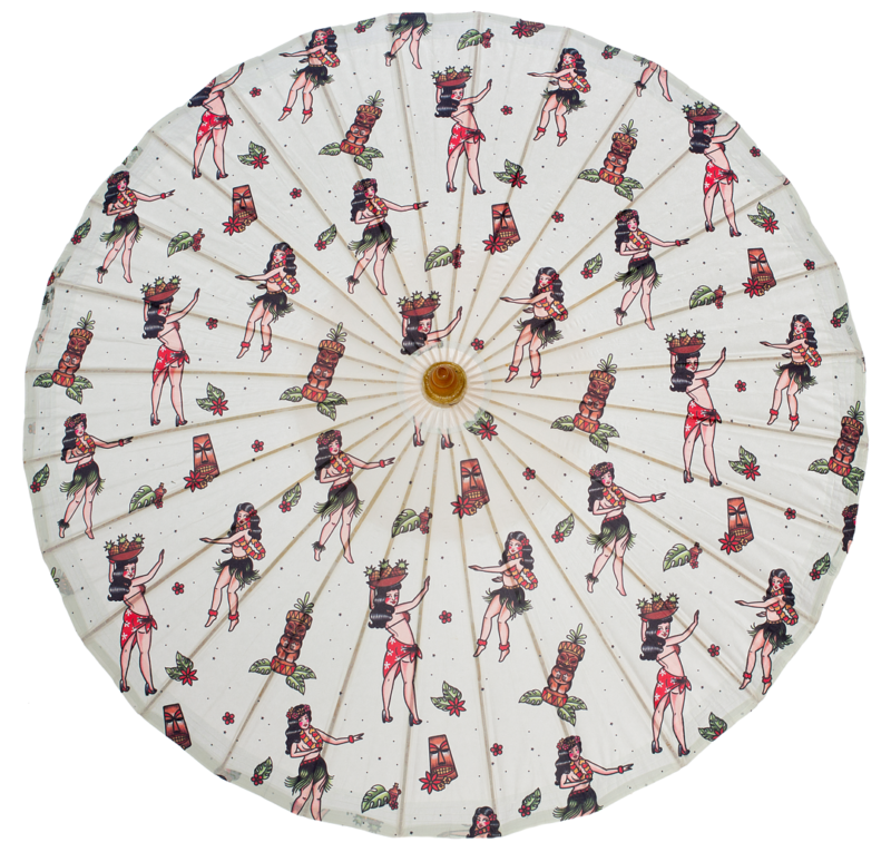 Ombrelle Pin-up Hula Gals