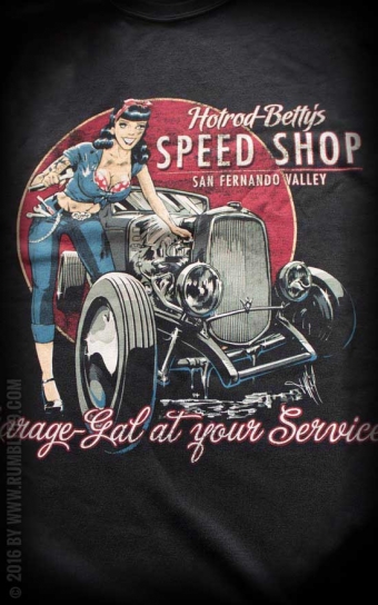 T-Shirt Hotrod Betty's Speed Shop - Rumble 59