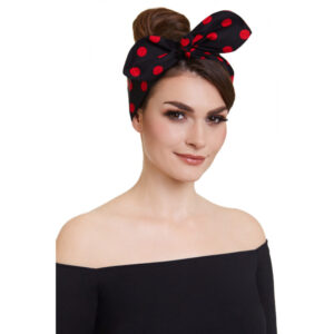 Bandeau Rockabilly à Pois Noirs & Rouges