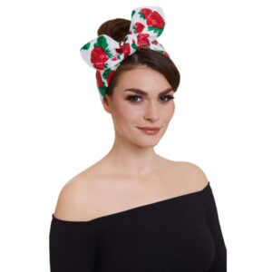 Bandeau Rockabilly imprimé fraise