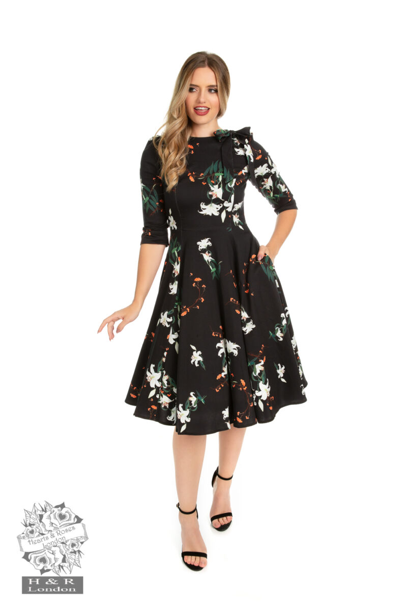 Robe swing à fleurs Diana Lilly - Hearts and Roses