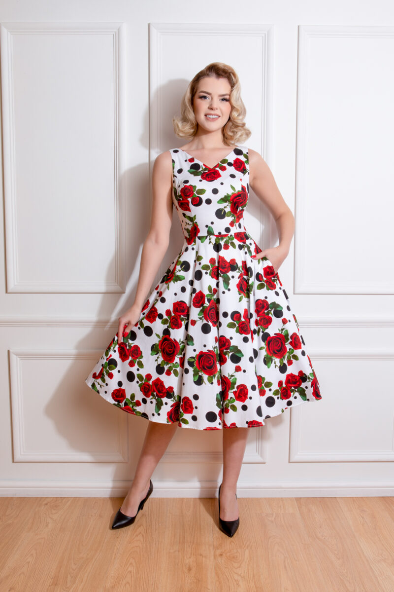 Robe corolle fleurie Colette - Hearts and Roses London