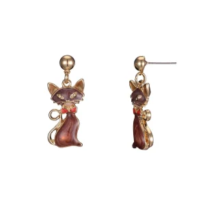 Boucles d'oreilles dorées Rania chat - Belle Miss