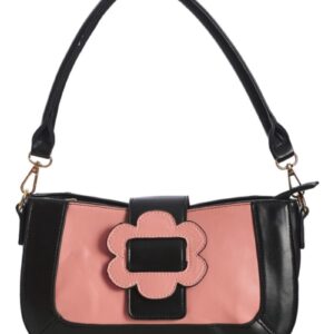 Sac Baguette Onagre 60's Vieux Rose-Noir - Banned