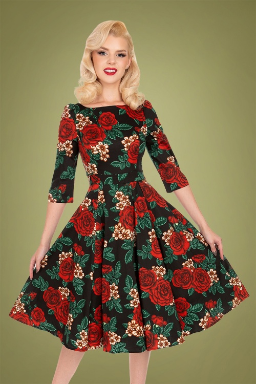 Robe swing floral Anne Marie Années 50 - Hearts and Roses