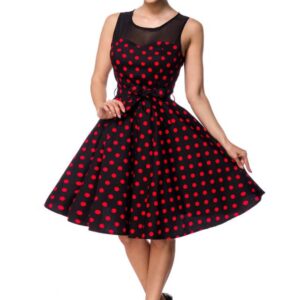 Robe à pois rouge et noir - Belsira